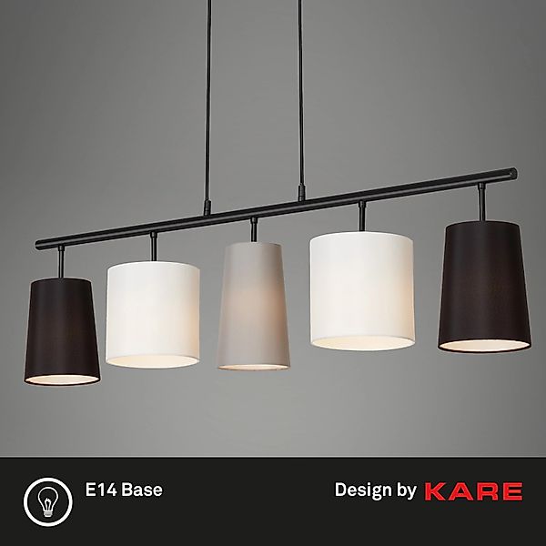 Brilo Pendelleuchte Shades 5-flammig Stoffschirme 96 cm Schwarz günstig online kaufen