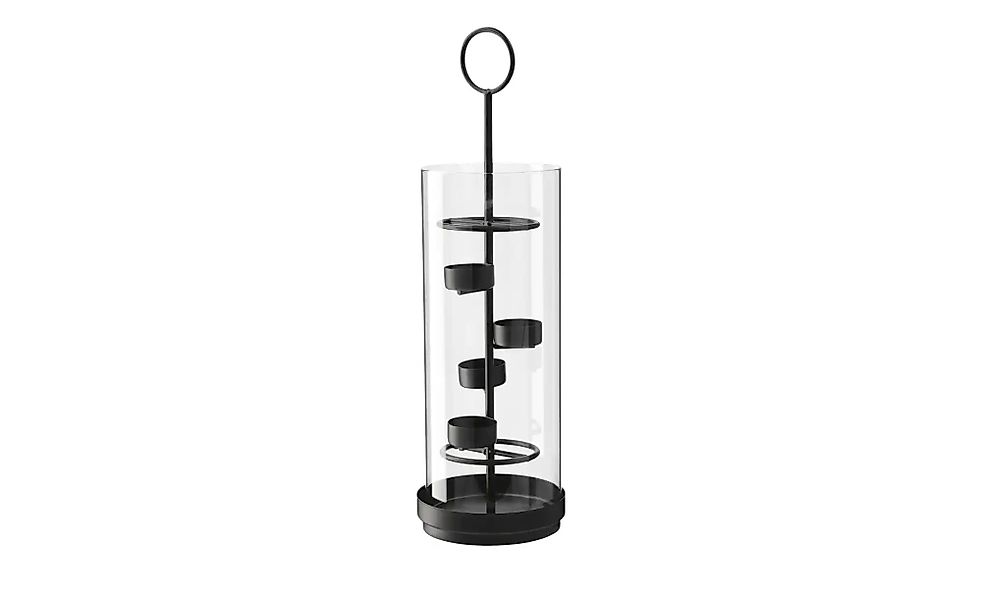HOME STORY 4er Teelichthalter   ¦ schwarz ¦ Eisen,Glas ¦ Maße (cm): H: 42,5 günstig online kaufen