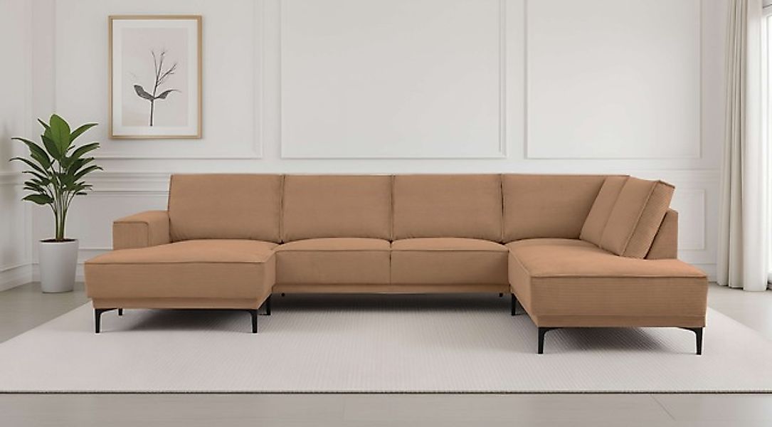 PLACES OF STYLE Wohnlandschaft »XXL Sofa Oland, Struktur, Flachgewebe, Luxu günstig online kaufen