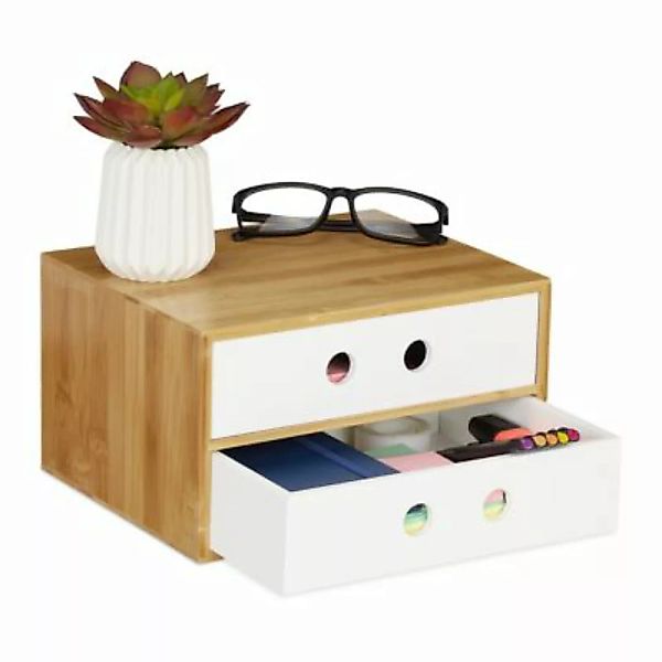 relaxdays Schreibtisch Organizer 2 Schubladen weiß günstig online kaufen