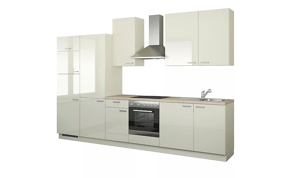 Küchenzeile mit Elektrogeräten - creme - 340 cm - Küchen > Küchenblöcke mit günstig online kaufen