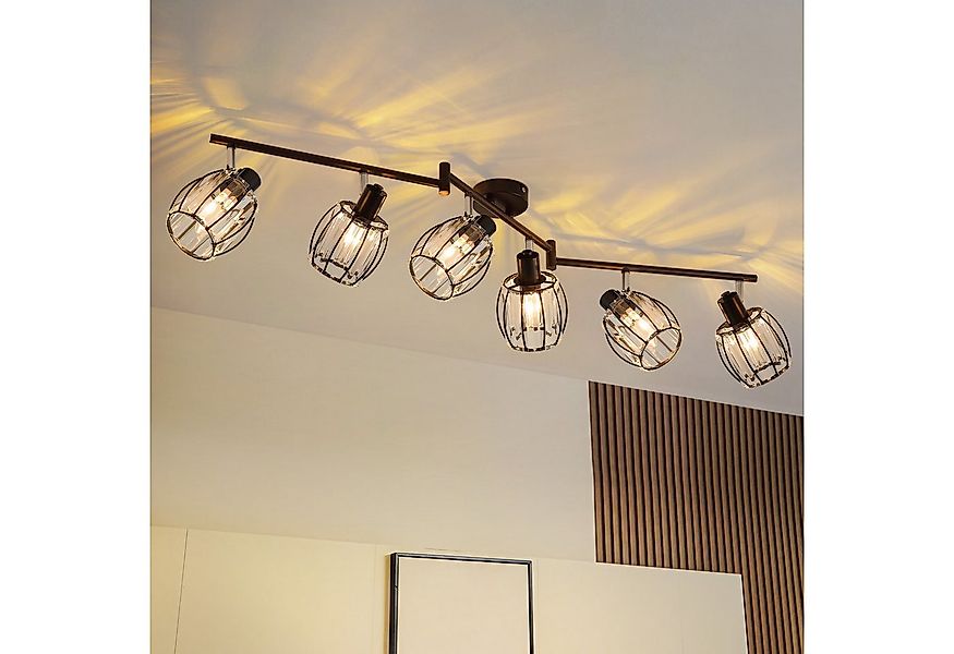 ZMH Deckenstrahler 2/3/4/6 Flammig Retro E14 Deckenleuchte Kristall Lampens günstig online kaufen