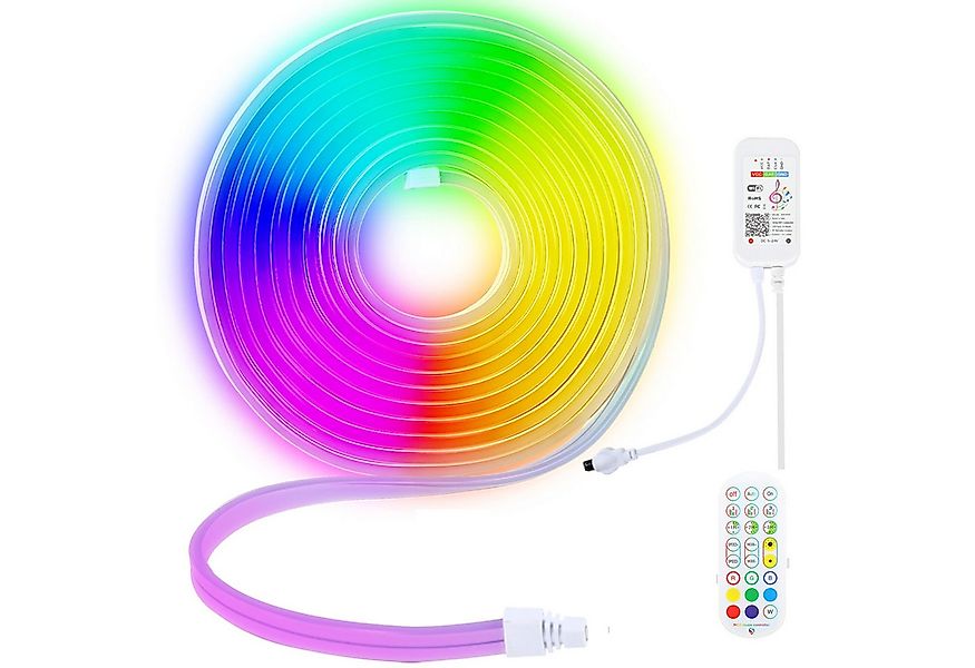 Clanmacy LED-Streifen 5m LED Streifen mit WIFI Controller Dimmbarer Neon LE günstig online kaufen