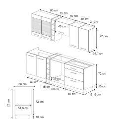 Vicco Küchenzeile Fame-Line, Dunkelgrau/Anthrazit, 235 cm, günstig online kaufen