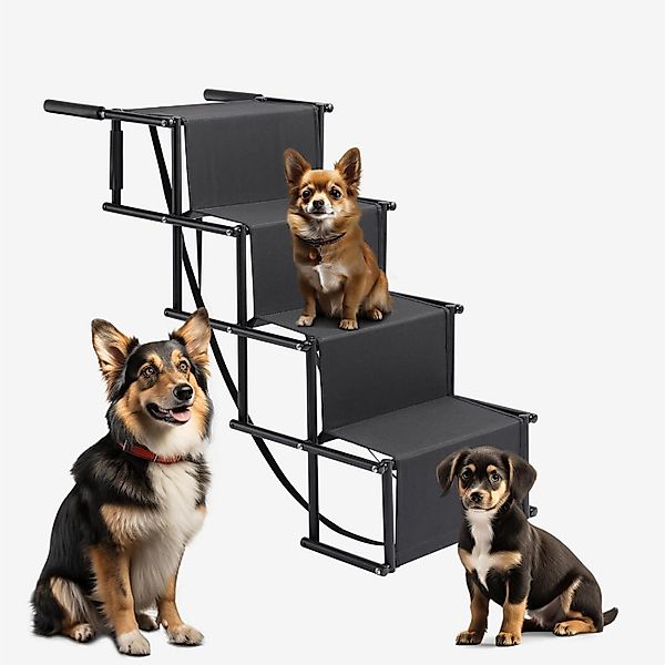 JEOBEST Hunderampe Tiertreppe 4 Stufen Einstiegshilfe für Auto, Bett, Sofa, günstig online kaufen