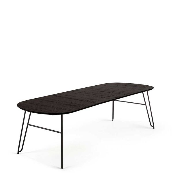 Ausziehesstisch in Schwarz Esche furniert oval günstig online kaufen