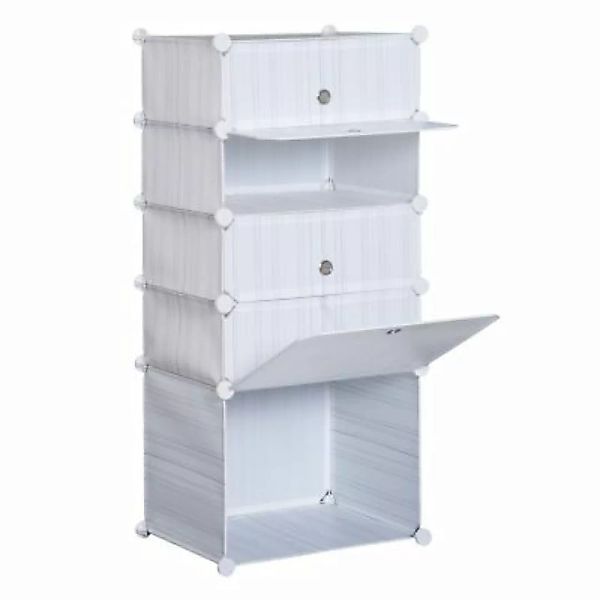 HOMCOM Regal mit Aufbewahrungsboxen grau/weiß günstig online kaufen