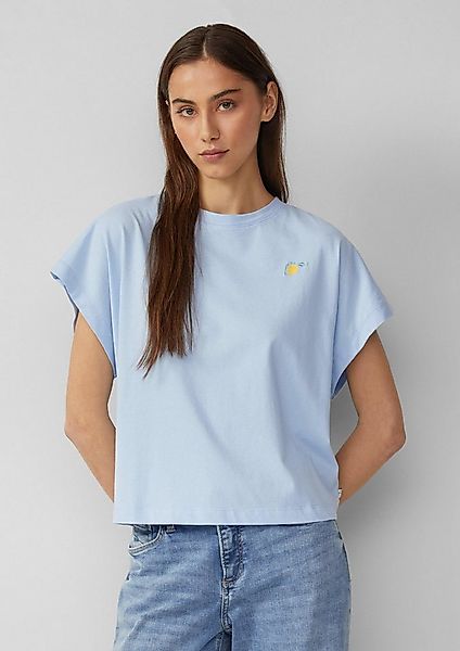 QS Kurzarmshirt T-Shirt Lässiges Shirt mit überschnittener Schulter günstig online kaufen