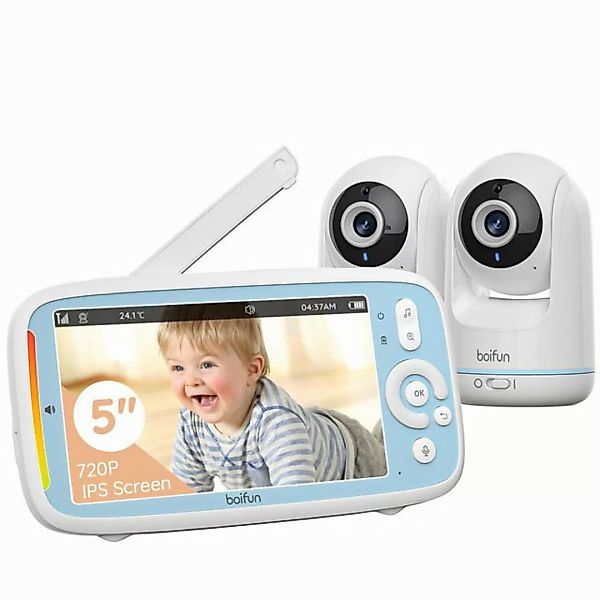 Boifun Babyphone Babyphone mit Kamera 5 " LCD PTZ 330°/135° 3×Zoom VOX Zwei günstig online kaufen