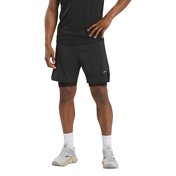 Reebok Shorts RUNNING 2-1 SHORT/BLACK/SOLAR LIME günstig online kaufen