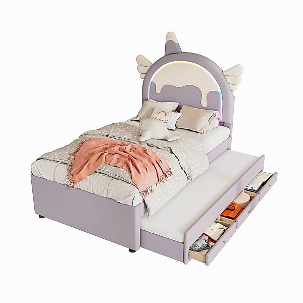 REDOM Kinderbett ausgestattet mit ausziehbares rollbett, günstig online kaufen