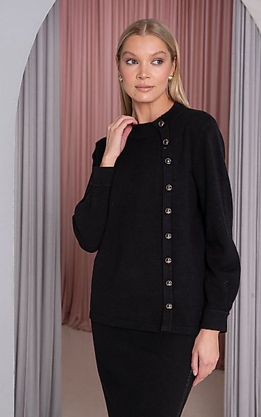 Passioni Strickpullover mit asymmetrischem Knopfdetail günstig online kaufen