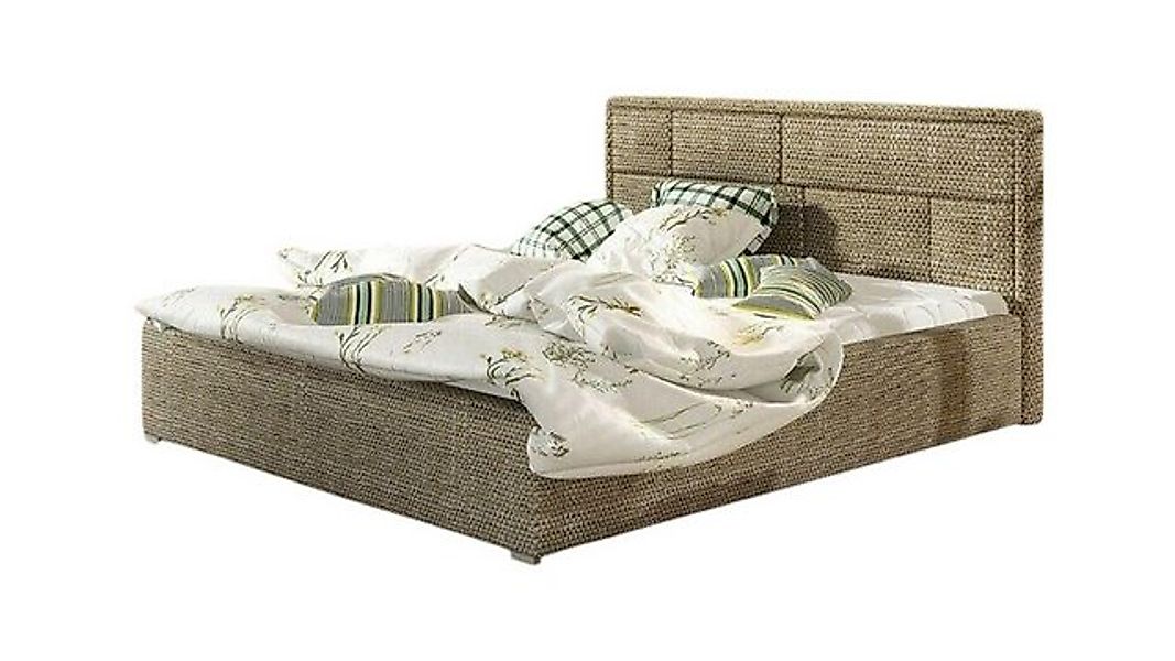 JVmoebel Bett Schlafzimmer Betten Textil Hotel Polster Robustes Doppel Brau günstig online kaufen