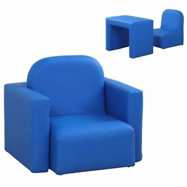 HOMCOM Kindersessel 2 in 1 Kindersitzgruppe und Sessel blau günstig online kaufen