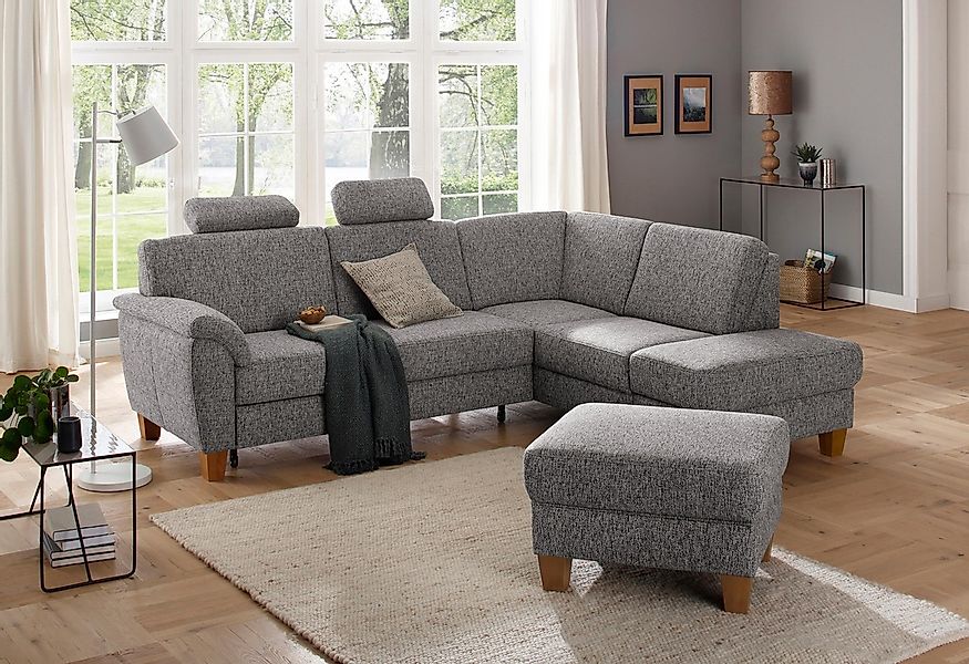 Home affaire Ecksofa "Alta L-Form" mit Federkern und Kontrastnaht, Füße Buc günstig online kaufen