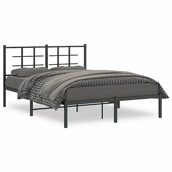 vidaXL Bettgestell mit Kopfteil Metall Schwarz 140x190 cm Modell 91953898 günstig online kaufen