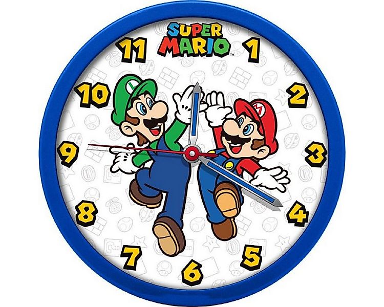 Super Mario Wanduhr uper Mario analoge Wanduhr 25cm: Der Blickfang für jede günstig online kaufen