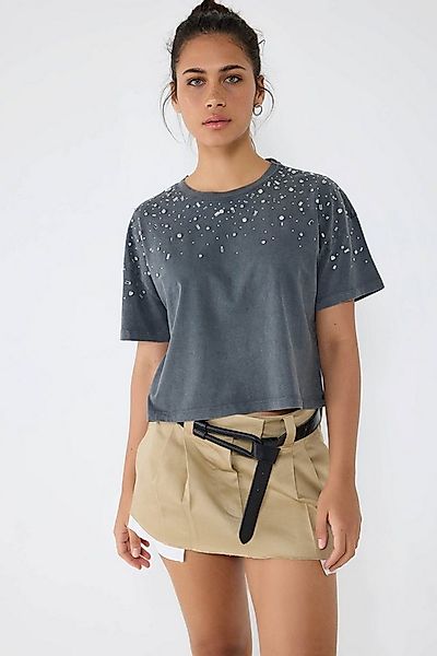 No Matter What T-Shirt Crop-T-Shirt mit Steinverzierungen günstig online kaufen