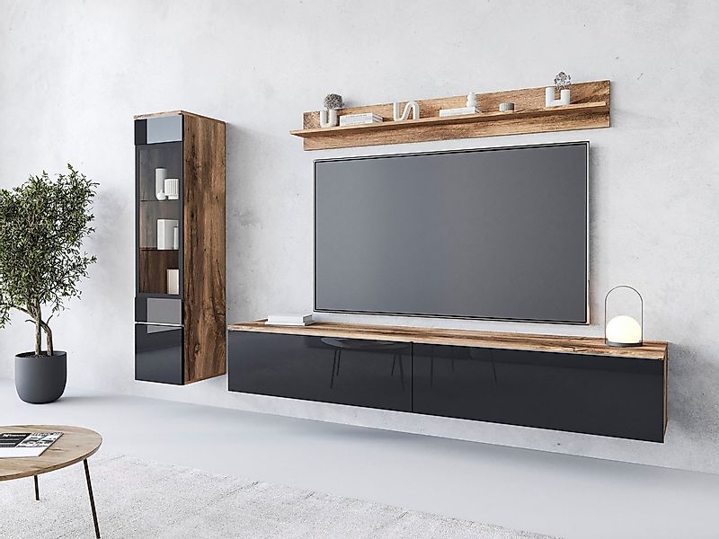 Home affaire Wohnwand VERA I, Vitrinen Türanschlag links/rechts wechselbar, günstig online kaufen