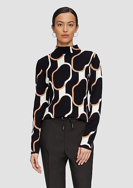 s.Oliver Longpullover Strickpullover Schmaler Strickpullover mit Jacquard-M günstig online kaufen