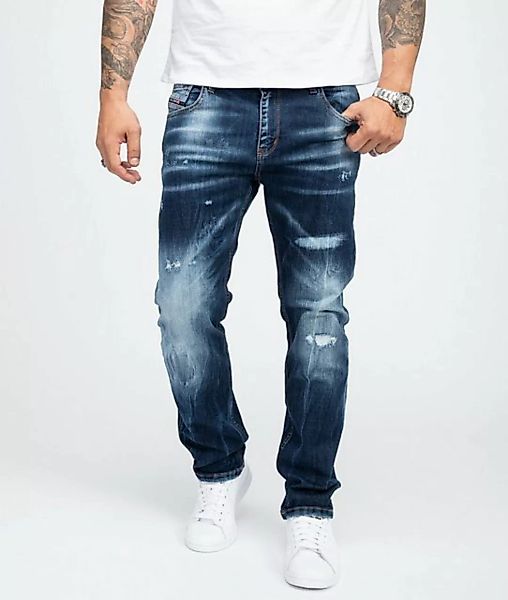Rock Creek Regular-fit-Jeans Herren Jeans Stonewashed Dunkelblau RC-3104 günstig online kaufen