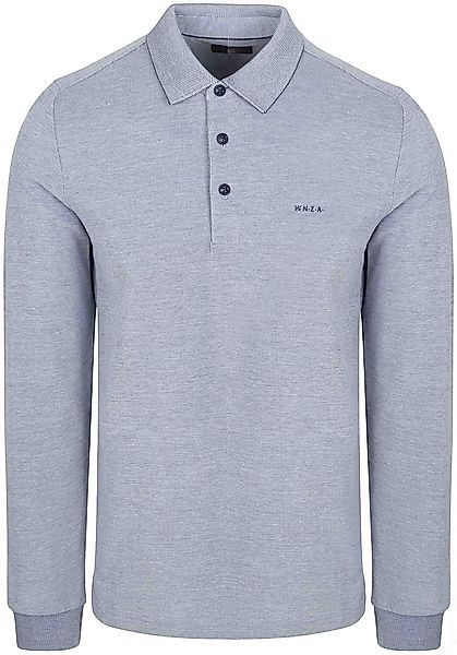 NZA Longsleeve Polo Hamton Piqué Blau - Größe L günstig online kaufen