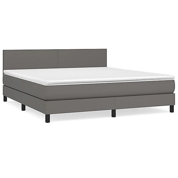 vidaXL Boxspringbett mit Matratze Grau 180x200 cm Kunstleder1389732 günstig online kaufen