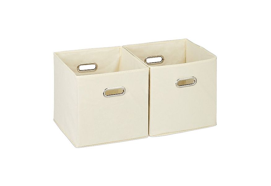 relaxdays Aufbewahrungsbox 6 x Aufbewahrungsbox Stoff beige günstig online kaufen
