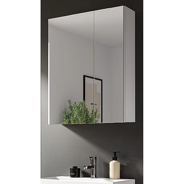 Inn.Furn Spiegelschrank Weiß 60 x 77 cm 2-türig Larik günstig online kaufen