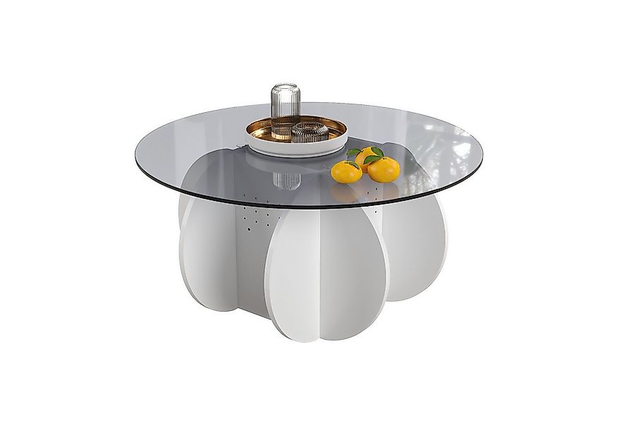 radelldar Couchtisch, Beistelltisch für Wohnzimmer Rund glas Ø 80 x 41cm günstig online kaufen
