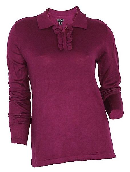 Iwie Langarmshirt Pulli Bluse Oberteil Shirt Sweater Strick Kragen Lila War günstig online kaufen