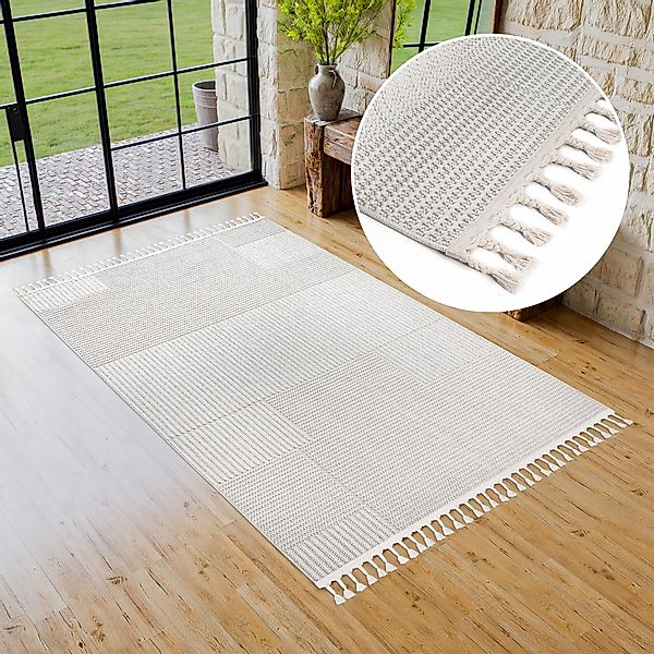 my home Teppich "Nathan" rechteckig 6 mm Höhe Woll-Optik, Hoch-Tief Struktu günstig online kaufen