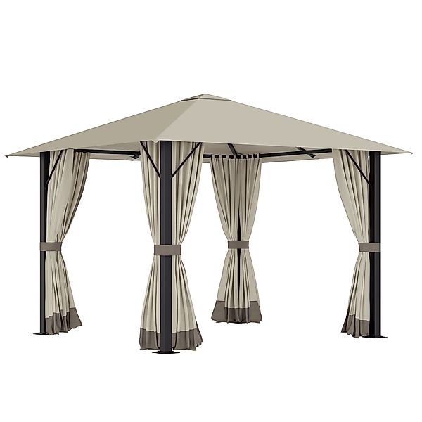Outsunny Pavillon Mit Belüftungslöcher, Seitenteile, mit günstig online kaufen