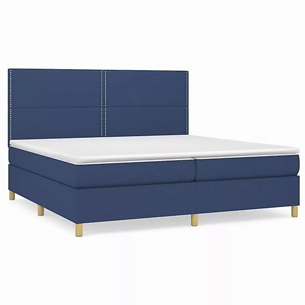 vidaXL Boxspringbett Boxspringbett mit Matratze Blau 200x200 cm Stoff Bett günstig online kaufen