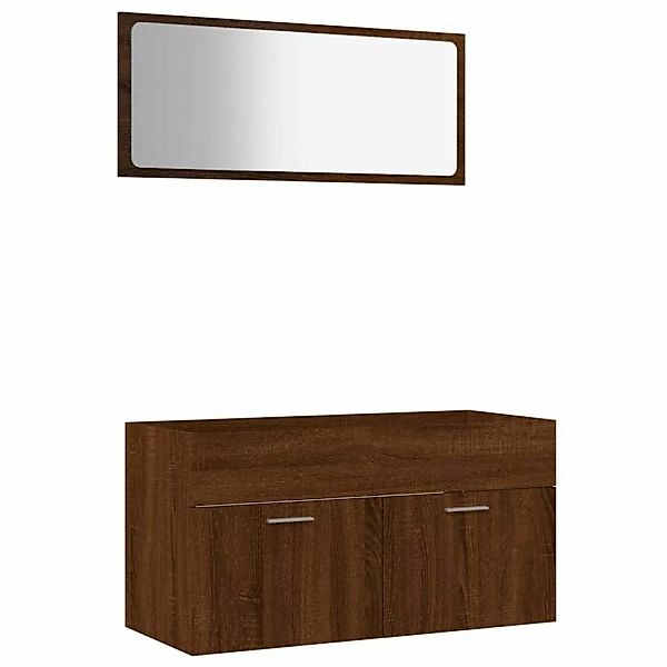 vidaXL 2-tlg. Badmöbel-Set Braun Eichen-Optik Holzwerkstoff Modell 3 günstig online kaufen