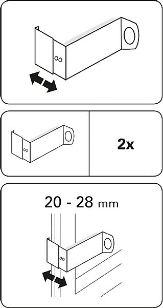 GARDINIA Verbinder Spannvitrage-Adapter, (Set, 1-St), Serie günstig online kaufen