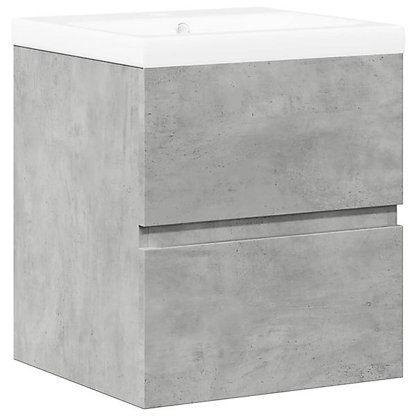 vidaXL 2-Tlg Badmöbel-Set Betongrau Holzwerkstoff 3324907 günstig online kaufen
