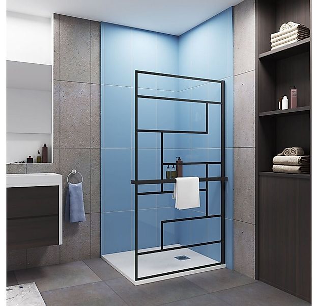 Duschparadies Walk-in-Dusche 200cm 8mm Sicherheitsglas schwarz Walk in Dusc günstig online kaufen