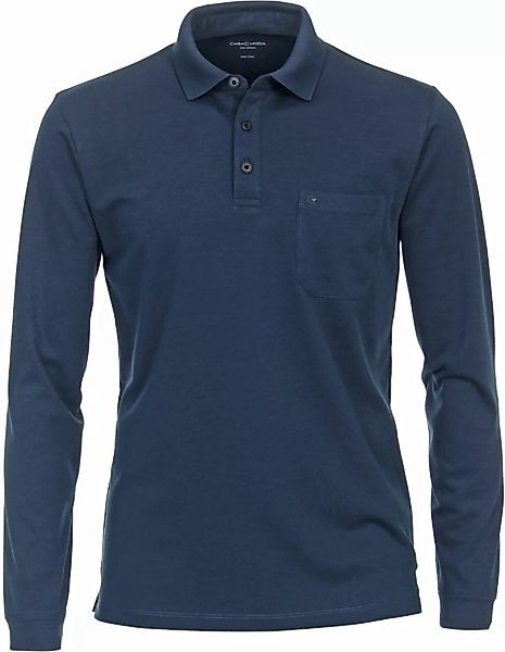 Casa Moda Long Sleeve Poloshirt Navy - Größe M günstig online kaufen