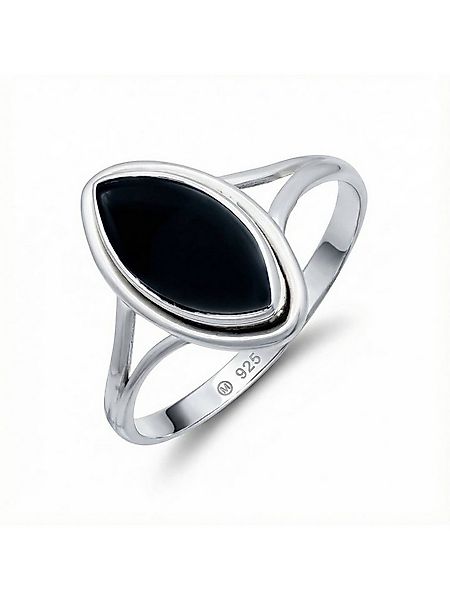 mantraroma Silberring SARALA Ellipse aus 925 Silber mit Onyx (Ring mit Schm günstig online kaufen