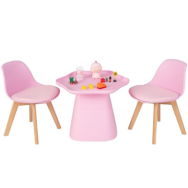 COSTWAY Kindersitzgruppe, (3-tlg), mit Kindertisch, 2 günstig online kaufen