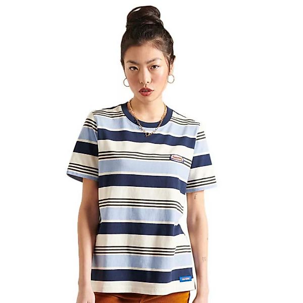 Superdry Cali Surf Classic Crew Kurzarm T-shirt M Cali Blue Stripe günstig online kaufen