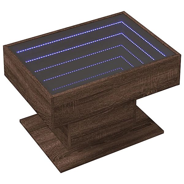 vidaXL LED-Couchtisch Braun Eichen-Optik 70x50x45 cm Holzwerkstoff 847538 günstig online kaufen