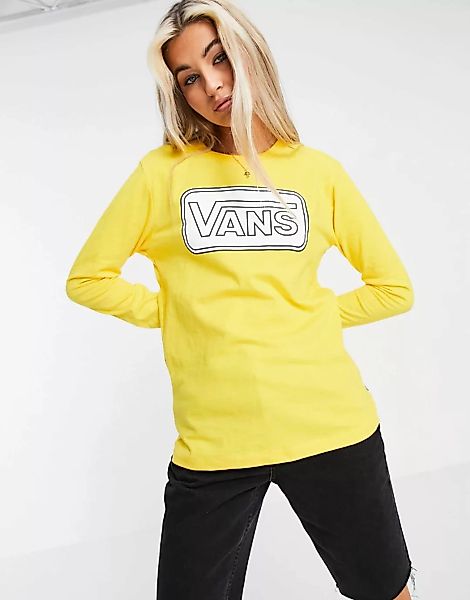 Vans – Make Me Your Own – Langärmliges T-Shirt in Zitronengelb/Chrom günstig online kaufen