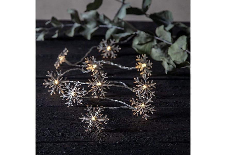 MARELIDA LED-Lichterkette Schneeflocken 10 LED 1,35m Dekolichterkette Weihn günstig online kaufen