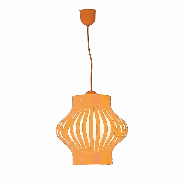 home24 Näve Pendelleuchte Kunststoff Orange Modern Ø 33 cm 1-flammig E27 günstig online kaufen
