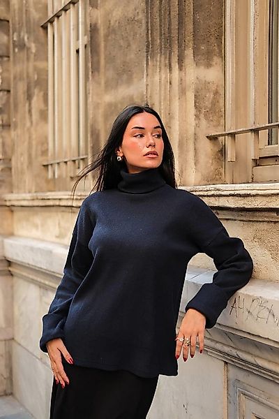 For You Moda Blusentop Marineblaue Bluse mit Ärmel-Details günstig online kaufen