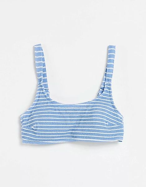 Chelsea Peers – Bikinioberteil mit verschwommenen Streifen-Blau günstig online kaufen