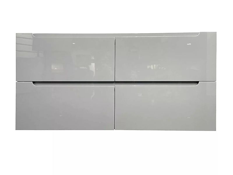 Waschbeckenunterschrank hängend mit Doppeleinbauwaschbecken - Grau - 120 cm günstig online kaufen