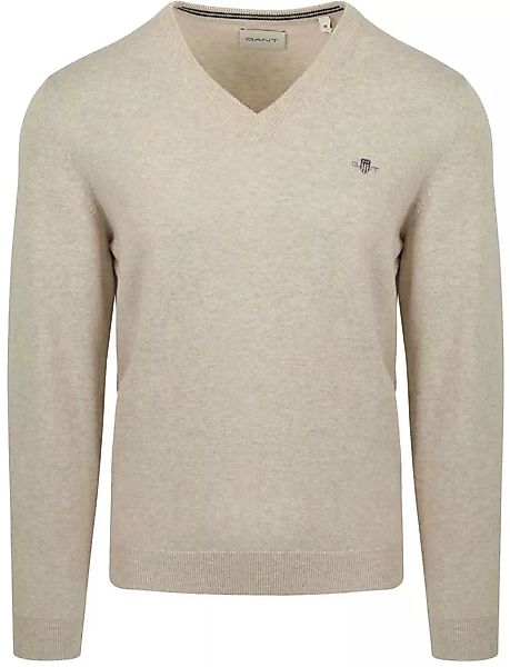 Gant Pullover V-Neck Greige - Größe M günstig online kaufen